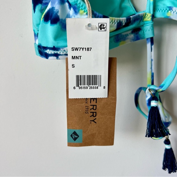 NWT SPERRY Tie Dye Keyhole Halter Strappy Back Bikini Top—SZ. Small - Picture 9 of 13
